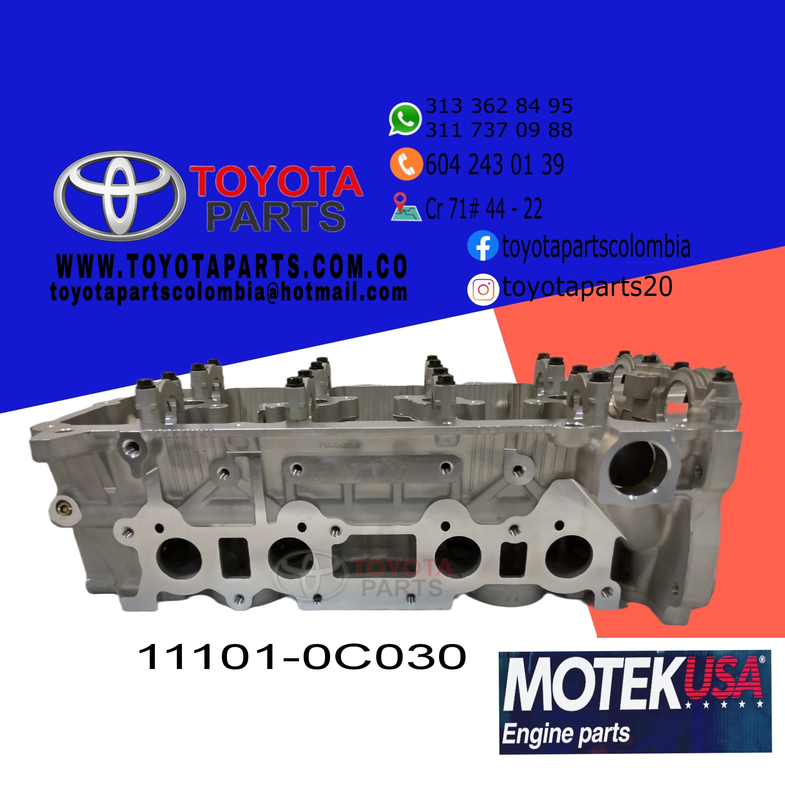 CULATA MOTOR HILUX Y FORTUNER 2700 2TR CON EGR