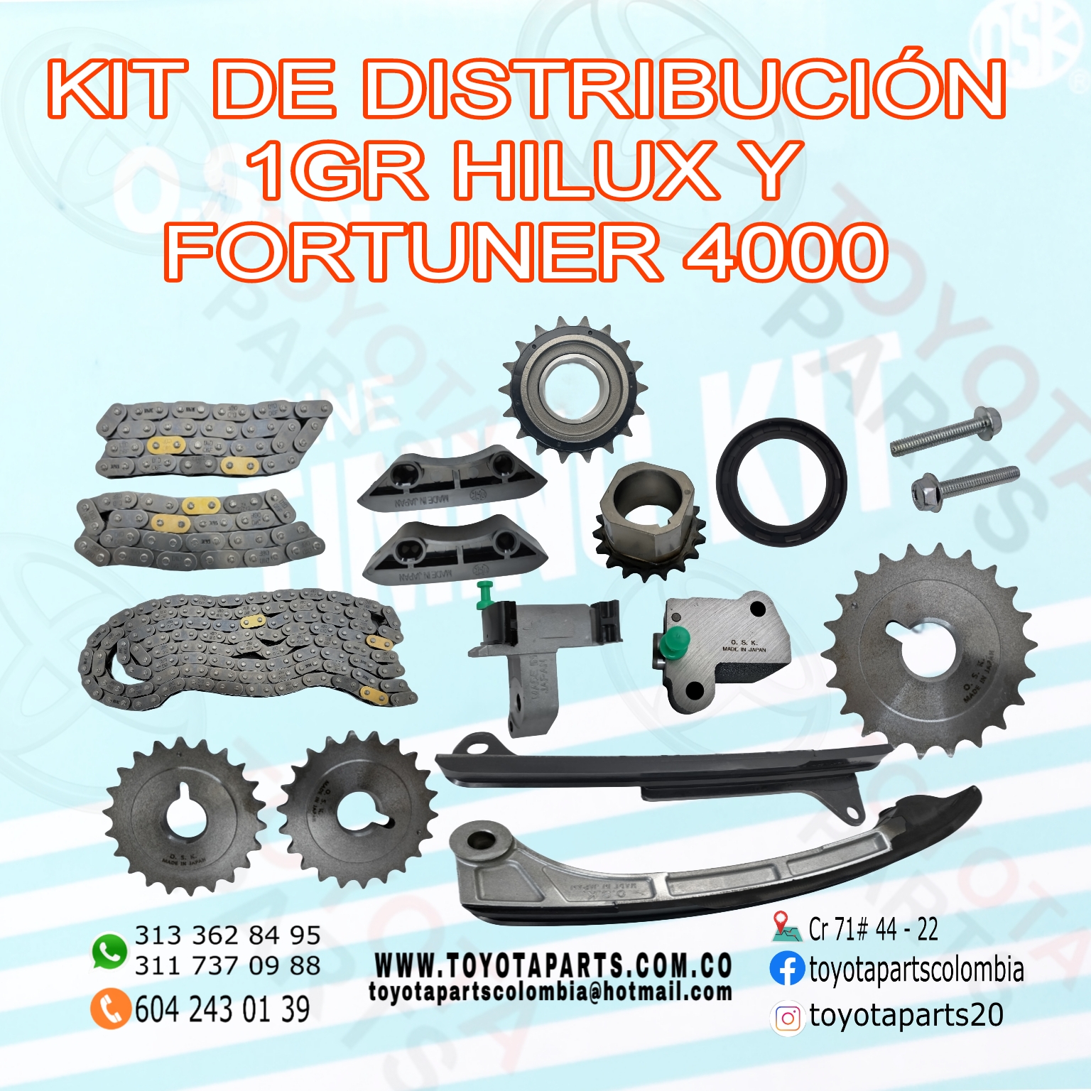 KIT DE DISTRIBUCION 1GR HILUX Y FORTUNER 4000